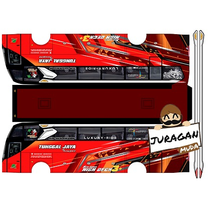 DIY Miniatur Bus Sudiro Tungga Jaya Kids Panda Merah Skala 30 Papercraft