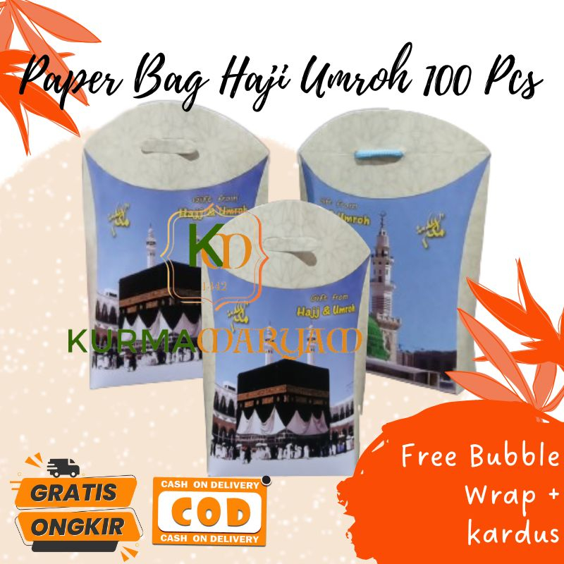 

Paper Bag Haji Dan Umroh 100 Pcs || Tas Souvenir || Tas Kertas untuk Oleh - Oleh Haji dan Umroh || Toko Kurma Maryam