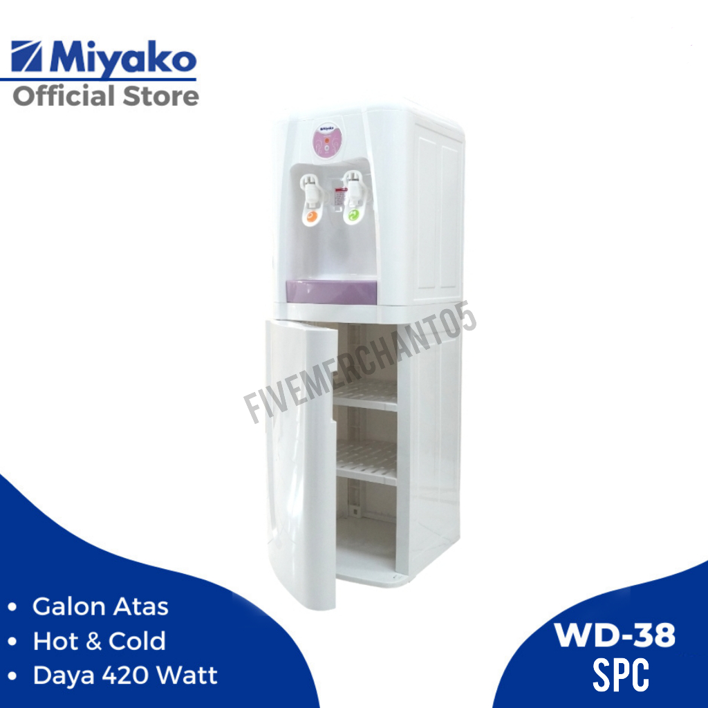 Dispenser Galon Atas Miyako WD 38 SPC Dispenser Tinggi Rak WD 38SPC Extra Hot & Cold Hot & Cool