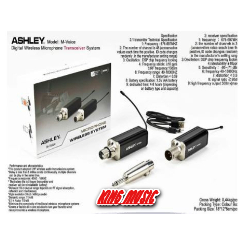 Transceiver Ashley M Voice Untuk Mic Kabel Jadi Mic Wireless JARAK BI