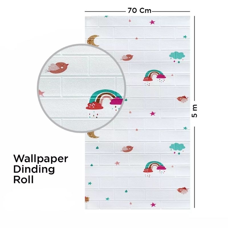 WALLPAPER ROLL 3D BATU TIMBUL WALLFOAM BATU WALLPAPER DINDING ROLL HIGH QUALITY