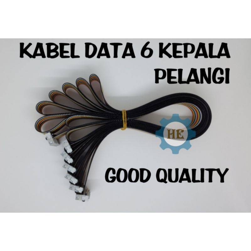 KABEL DATA 6 KEPALA 20 PIN MESIN BORDIR KOMPUTER ( PELANGI )