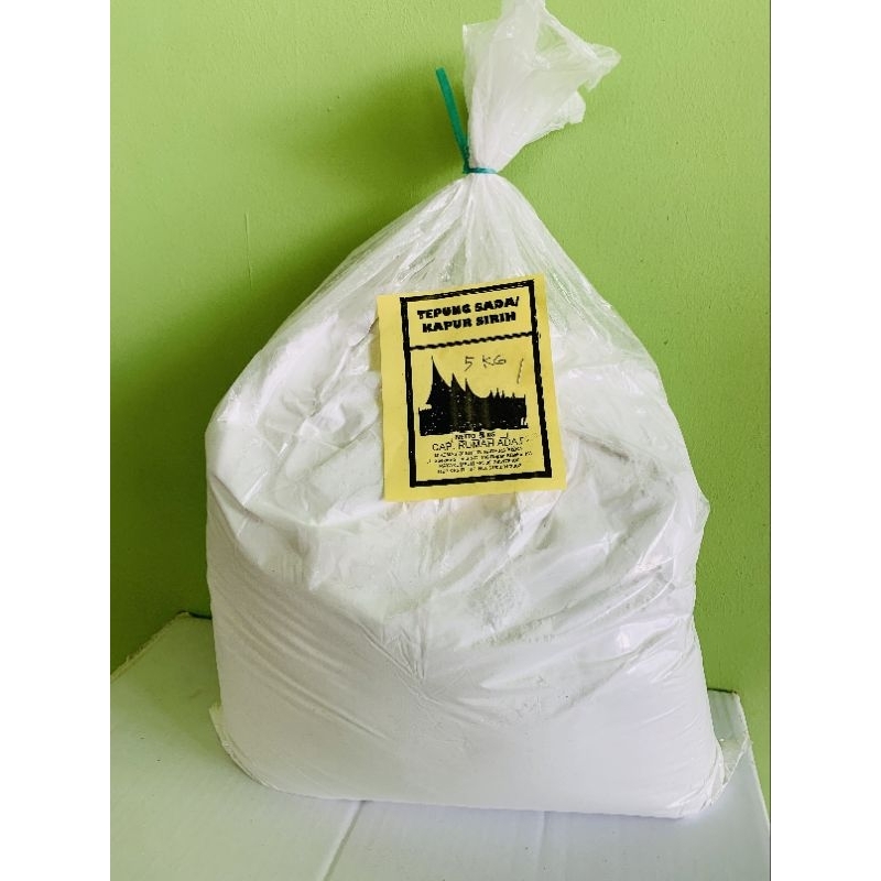 

Tepung Sada Kapur Sirih Dari Singkarak Ombilin Cap Rumah Adat 5kg Halal