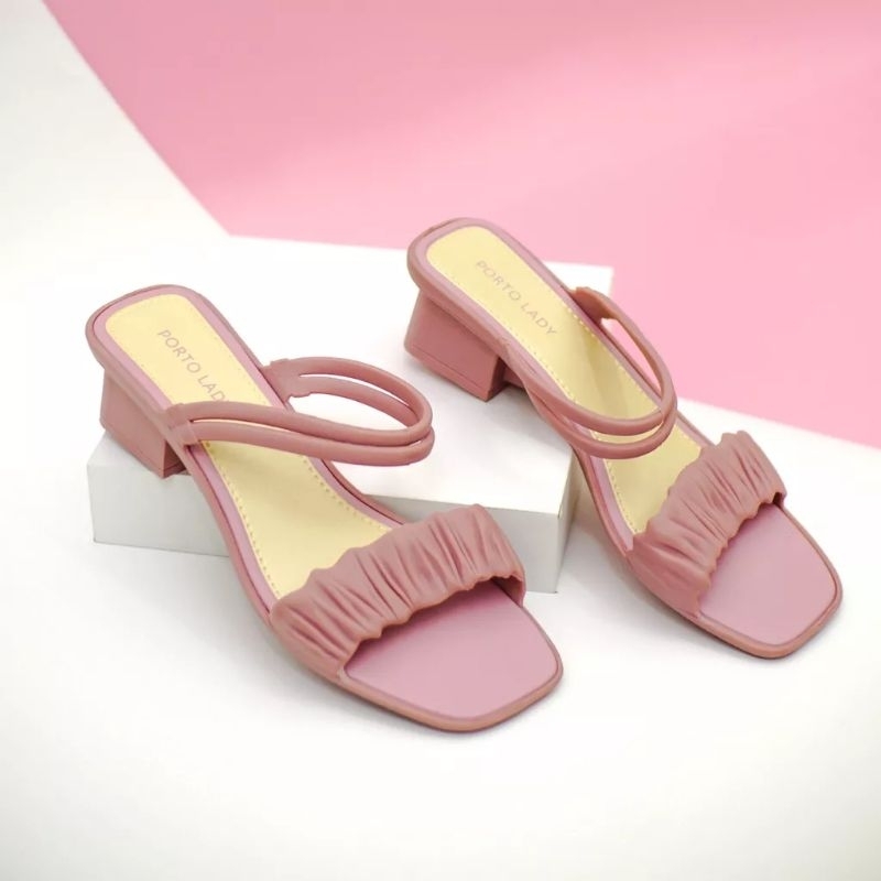 Sandal Wedges Wanita Tali Karet Jelly import Porto Lady ZKS Casual Sandal Sepatu Wanita Termurah