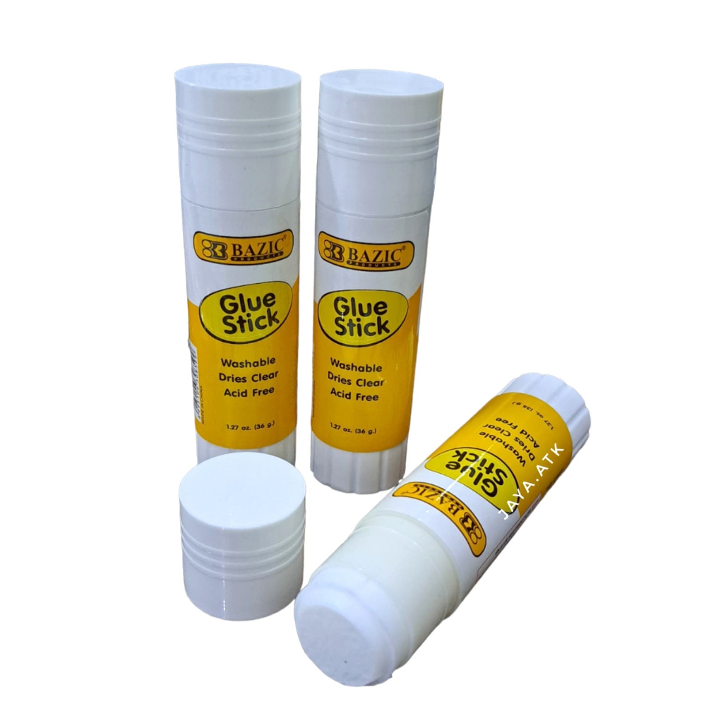 

LEM STIK KERTAS GLUE STICK 36 GRAM BESAR BAZIC WASHABLE ACID FREE MURAH