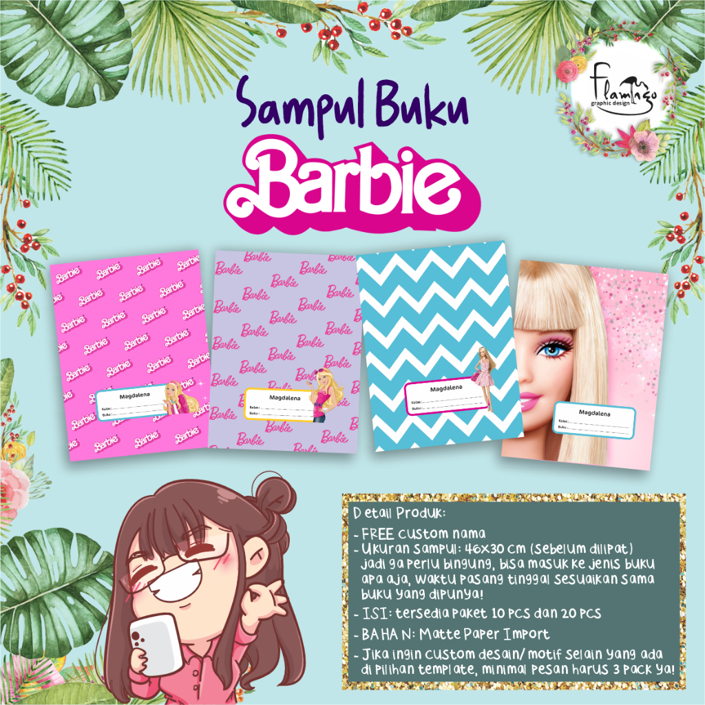 

SAMPUL BUKU BARBIE EDITION FREE CUSTOM NAMA ANAK