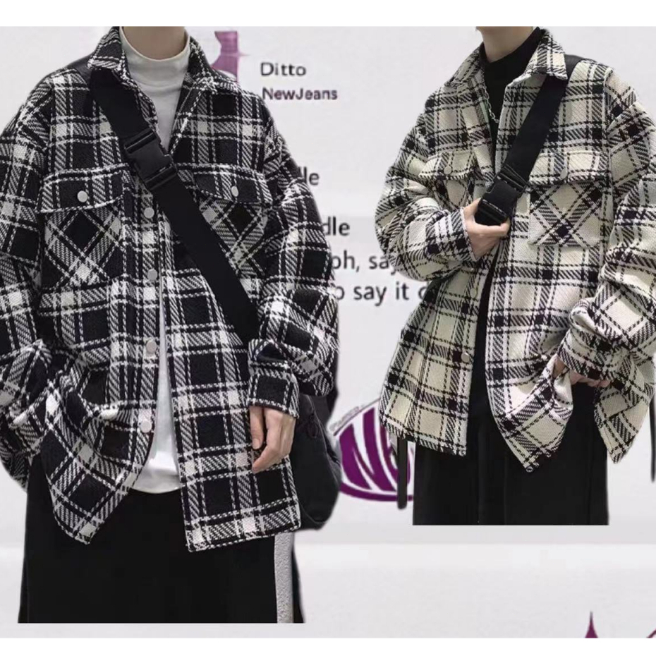 jaket flanel kemeja pria/jaket musim dingin pria/jaket outer cowok/jaket kotak kotak pria/Plaid shir