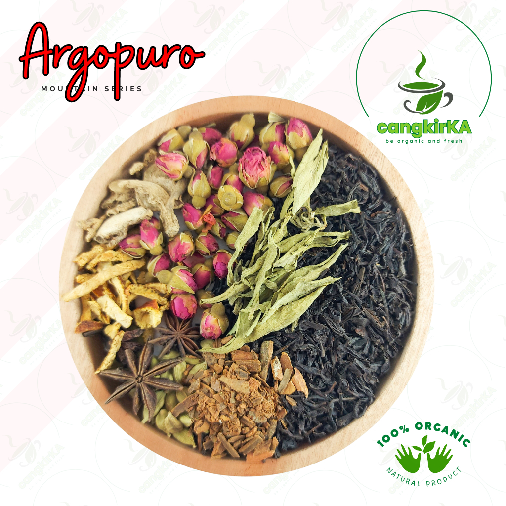 

CangkirKA | Argopuro | Teh Bunga / Tisane / Teh Herbal / Teh Celup / Flower Tea Blend Premium Teh Hitam, Kapulaga Hijau, Kayu Manis, Bunga Lawang, Jahe, Dried Orange Peel, Rose Buds, Stevia