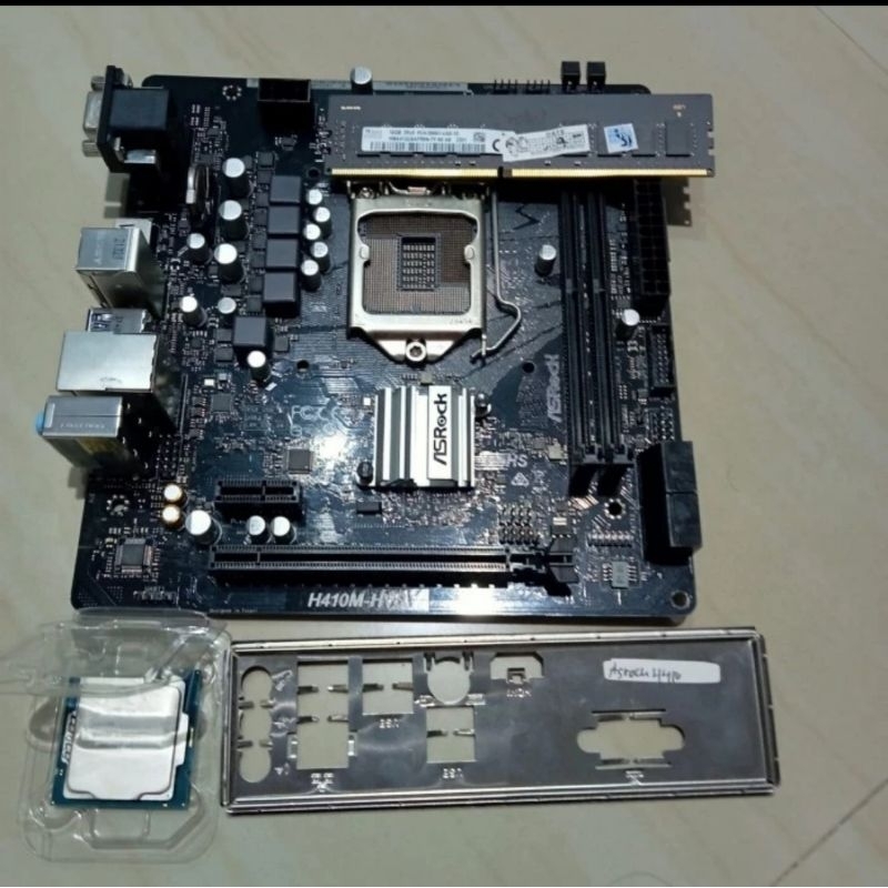 paket mobo asrock h410M-HVS + G6400 +DDR4 16GB