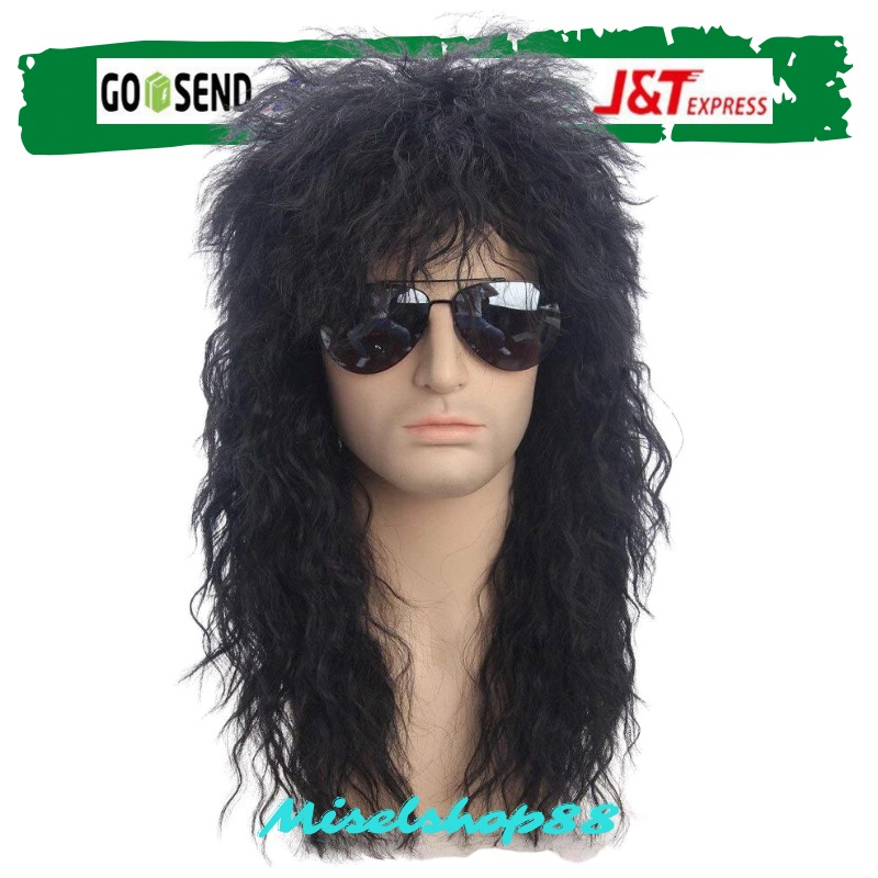Wig Punk Heavy Metal Rocker Curly Long Wig Hairpiece