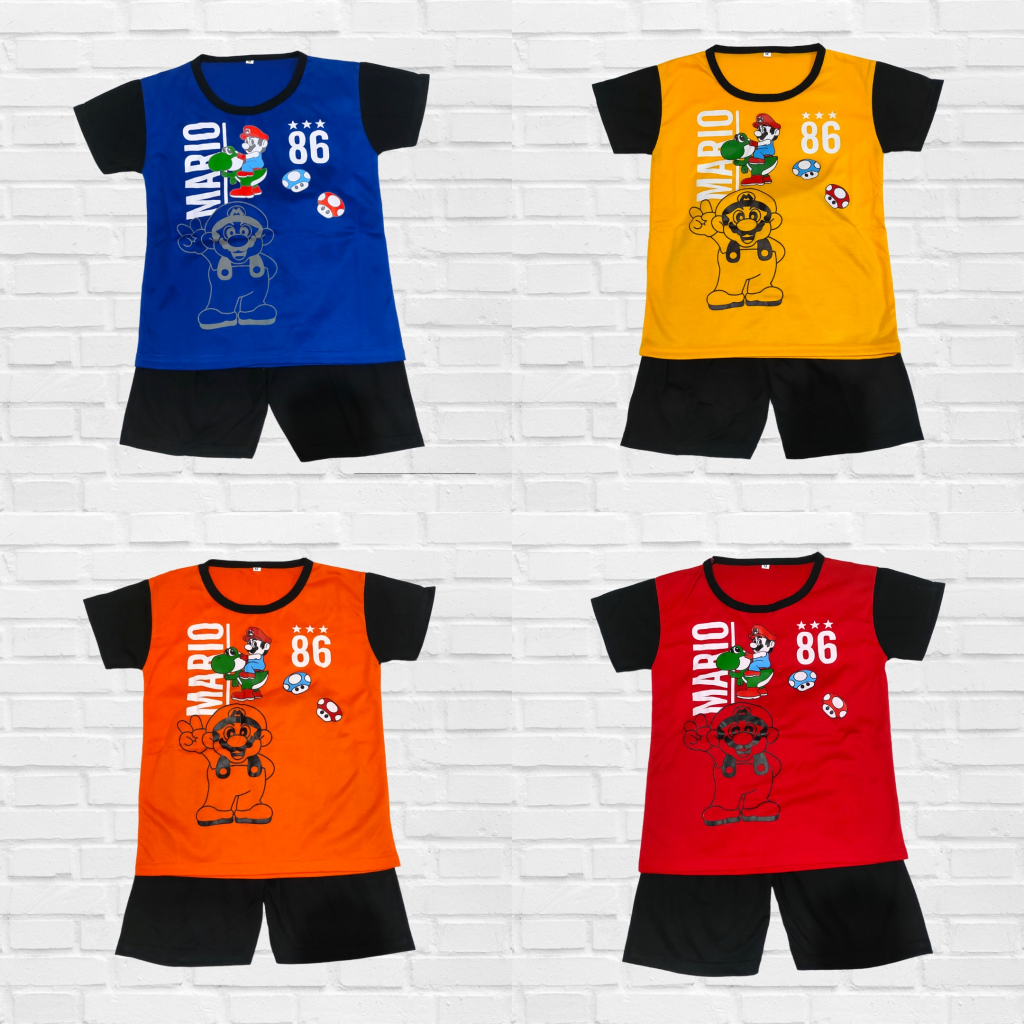 55K Dapat 2 Pcs Setelan anak laki-laki usia 2-6 Tahun Stelan kaos anak