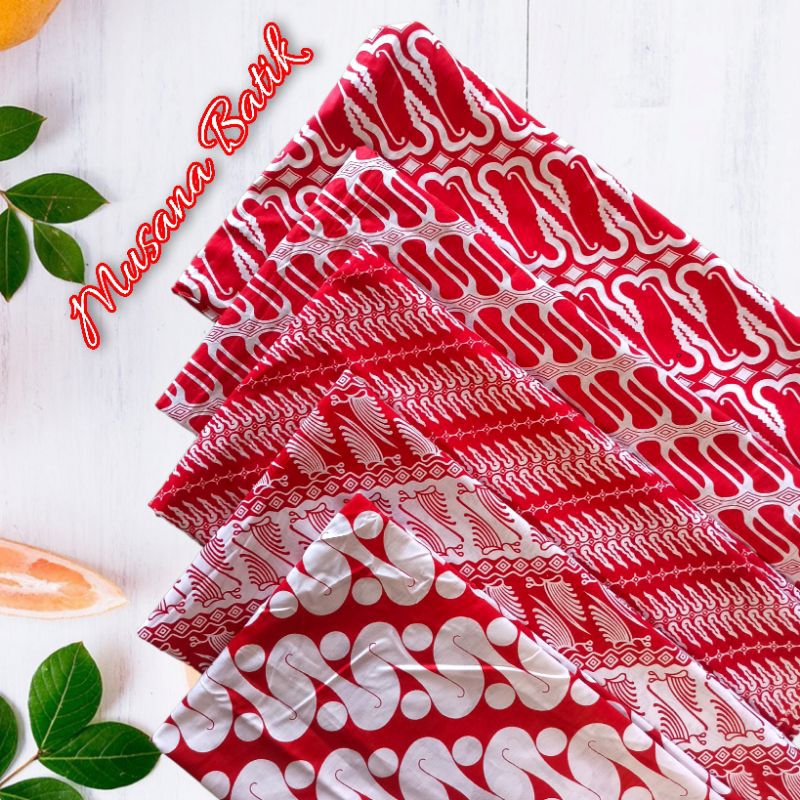 kain batik merah putih bahan seragam Kamen merah putih bawahan merah putih Seno lerek