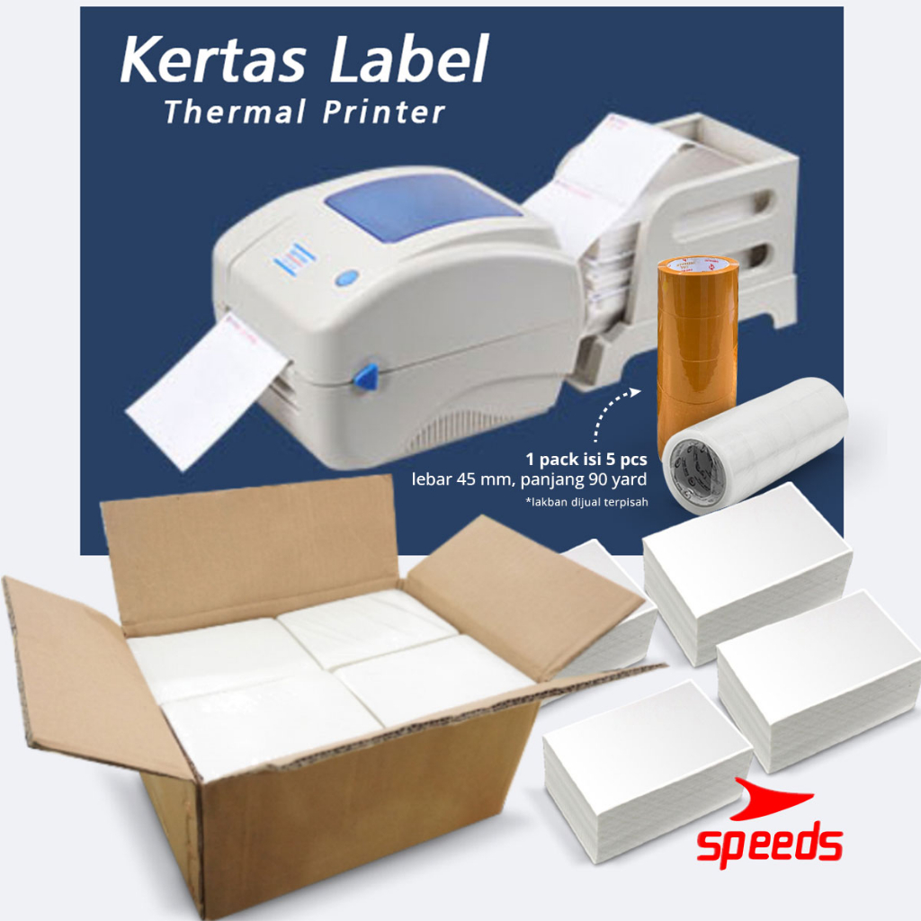 SPEEDS Label Thermal 100x150 isi 500pc Kertas Sticker Receipt Printer Barcode Xpinter