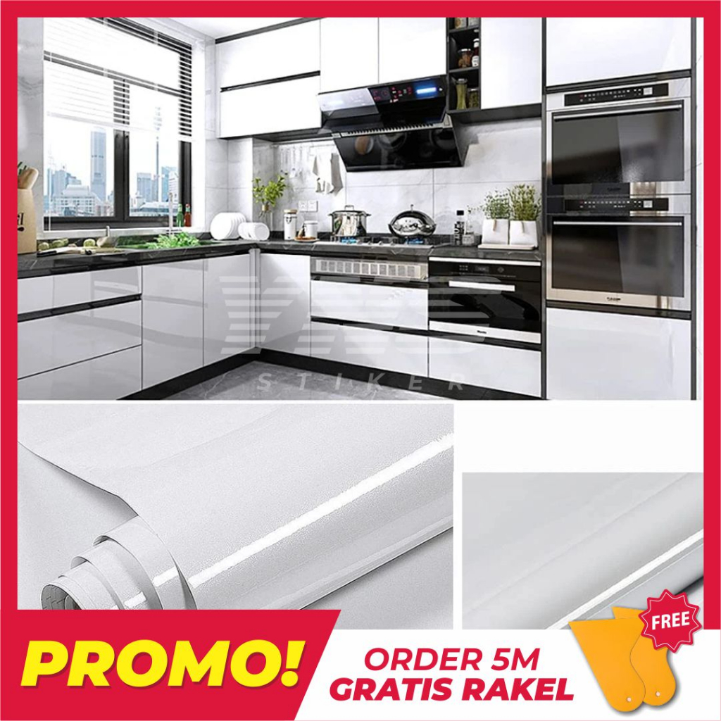 Stiker Warna Putih Doff/Matte & Glossy Lebar 122cm