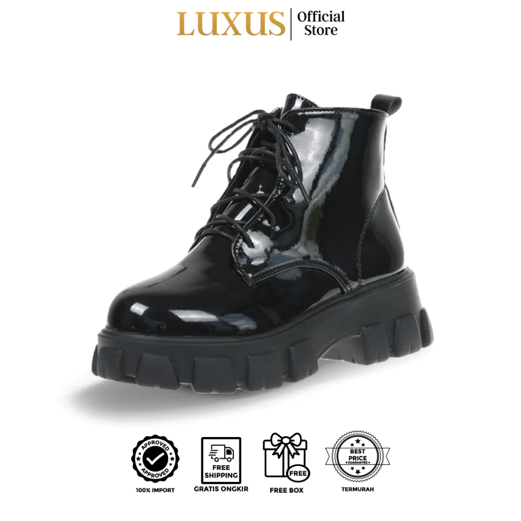 Luxus Spear-B High Boots Sepatu Sneakers Wanita Import Korea - Lx508