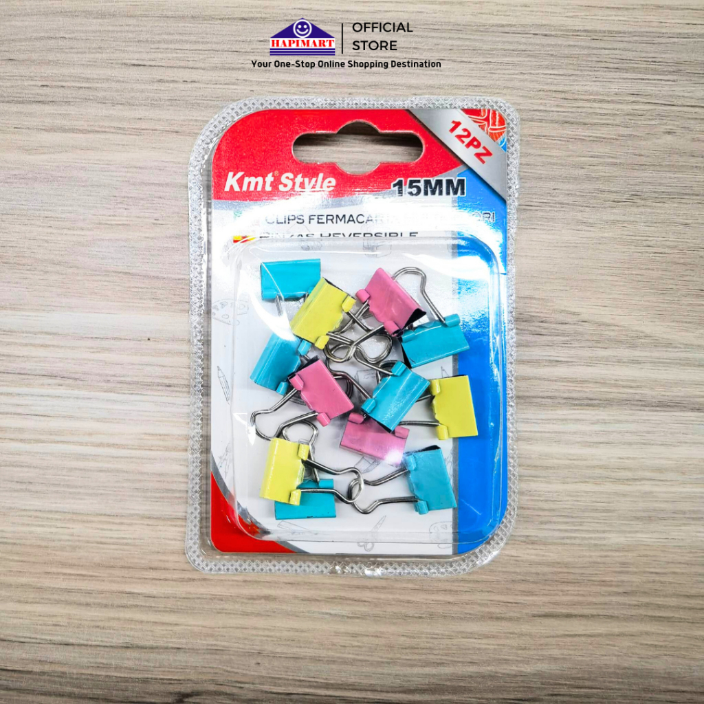 

KMT STYLE Klip Penjepit Kertas Binder Clips 15mm Binder Klip Warna