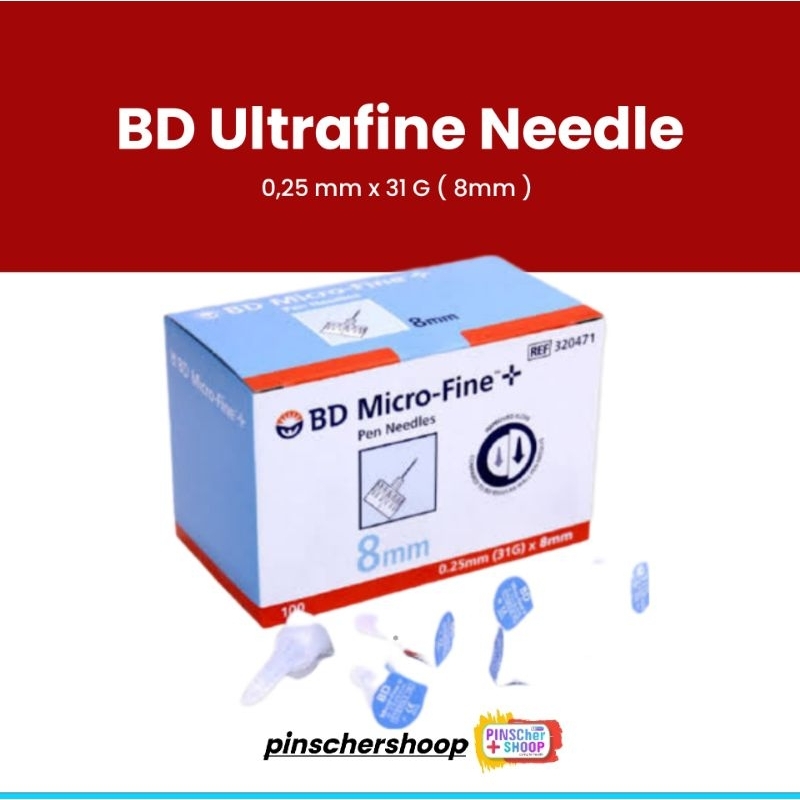 Jarum Insulin BD Microfine 31 G Biru Muda 0,25 x 8 mm
