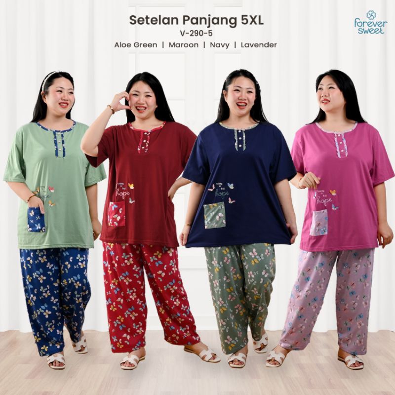 Baju tidur forever sweet setelan lengan pendek celana panjang 5XL