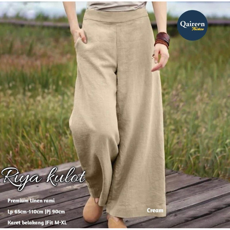 RIYA KULOT RAMI PREMIUM /CELANA KULOT LINEN RAMI PREMIUM 2022/CELANA KULOT JUMBO/CELANA JUMBO WANITA