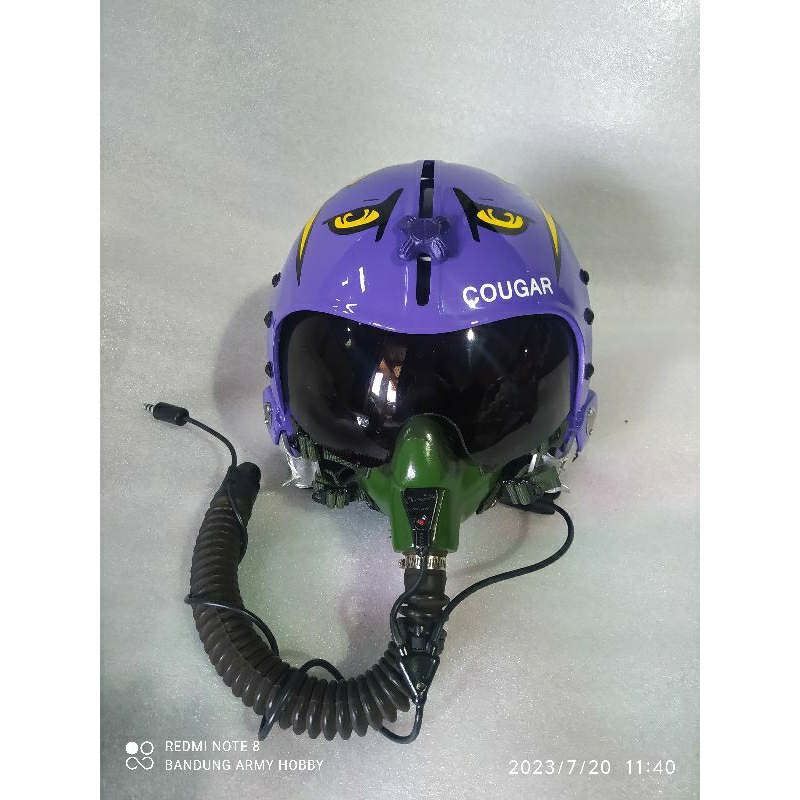 Helm pilot HGU-33 COUGAR / Helm antik/Helm motor + masker mbu-12 replica