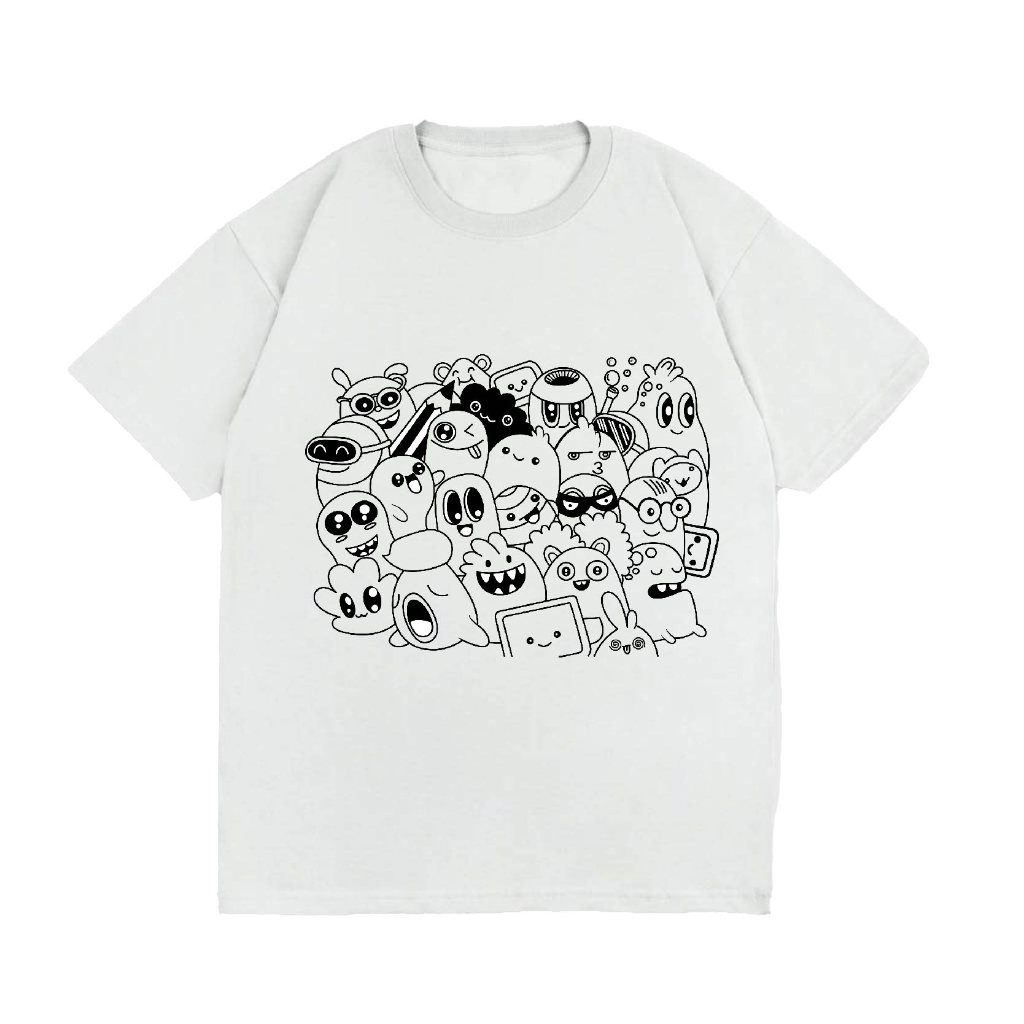 WGUD'S T-shirt DOODLE [sablon DTF] Unisex Pria & Wanita *PREMIUM QUALITY*-PUTIH