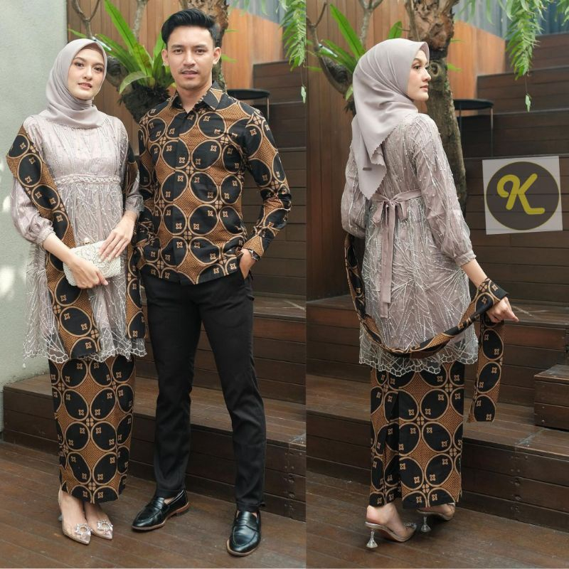 Ready Couple Jumbo Xxl - Kebaya Couple Jumbo Baju Kondangan Couple Brukat Kebaya Modern Kebaya Set R