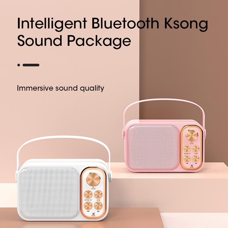 Speaker Bluetooth 2Mic 1 Set Karaoke Speaker KTV Cute Wireless Lucu Portabel Luar Ruangan Speaker Nirkabel Portable Mini Outdoor Speaker