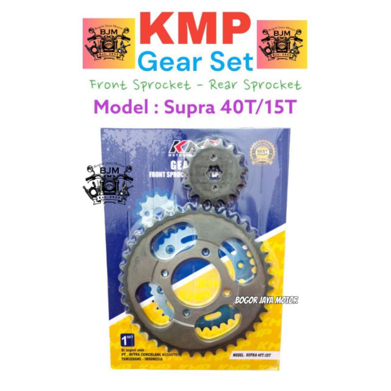 KMP GEAR PAKET MOTOR HONDA SUPRA 40T/15T 40 T / 15 T GIRSET GEARSET GIR SET HONDA SUPRA SUPRA X MURA