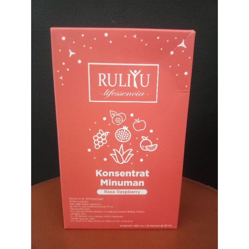 Ruliyu Lifessencia konsentrat minuman Rasa Raspberry isi 10