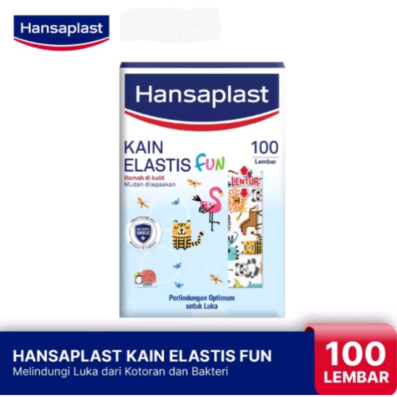 HANSAPLAST FUN KAIN ELASTIS FUN ISI 100 LEMBAR / HANSAPLAST ANAK ANAK / PLESTER ANAK MOTIF KARTUN LU
