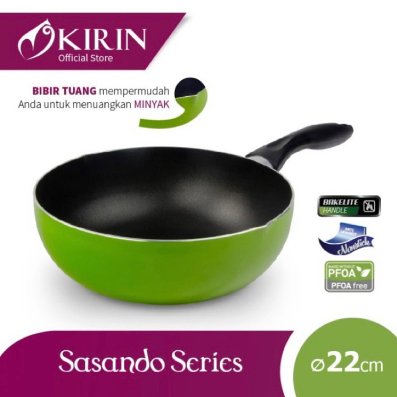 Kirin - Teflon Kirin 22 Cm Deep Frypan Sasando Series