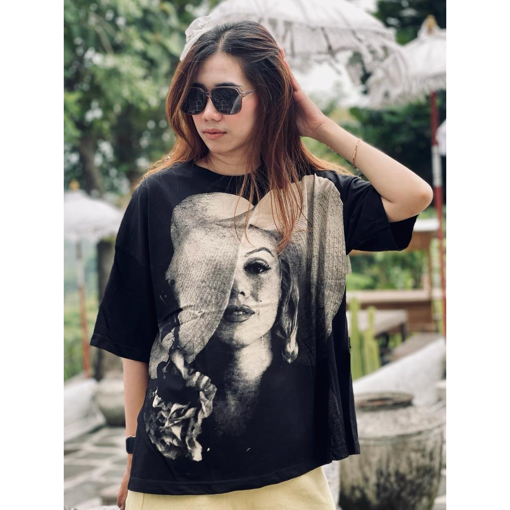 VAMEL KAOS OVERSIZE KATUN PREMIUM TANGAN PENDEK SABLON DEPAN BELAKANG BASIC OVERSIZED TSHIRT