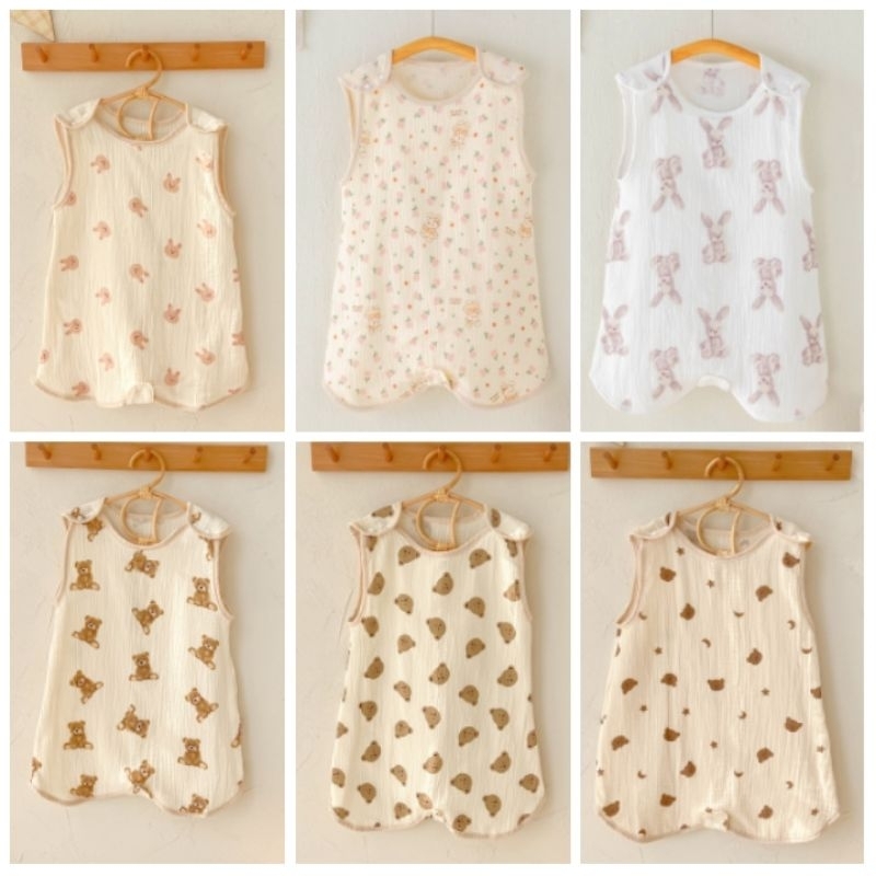 Sleepsack bayi/anak / kantong tidur / selimut tidur bahan kain kasa depan 4lapis belakang 2 lapis (t