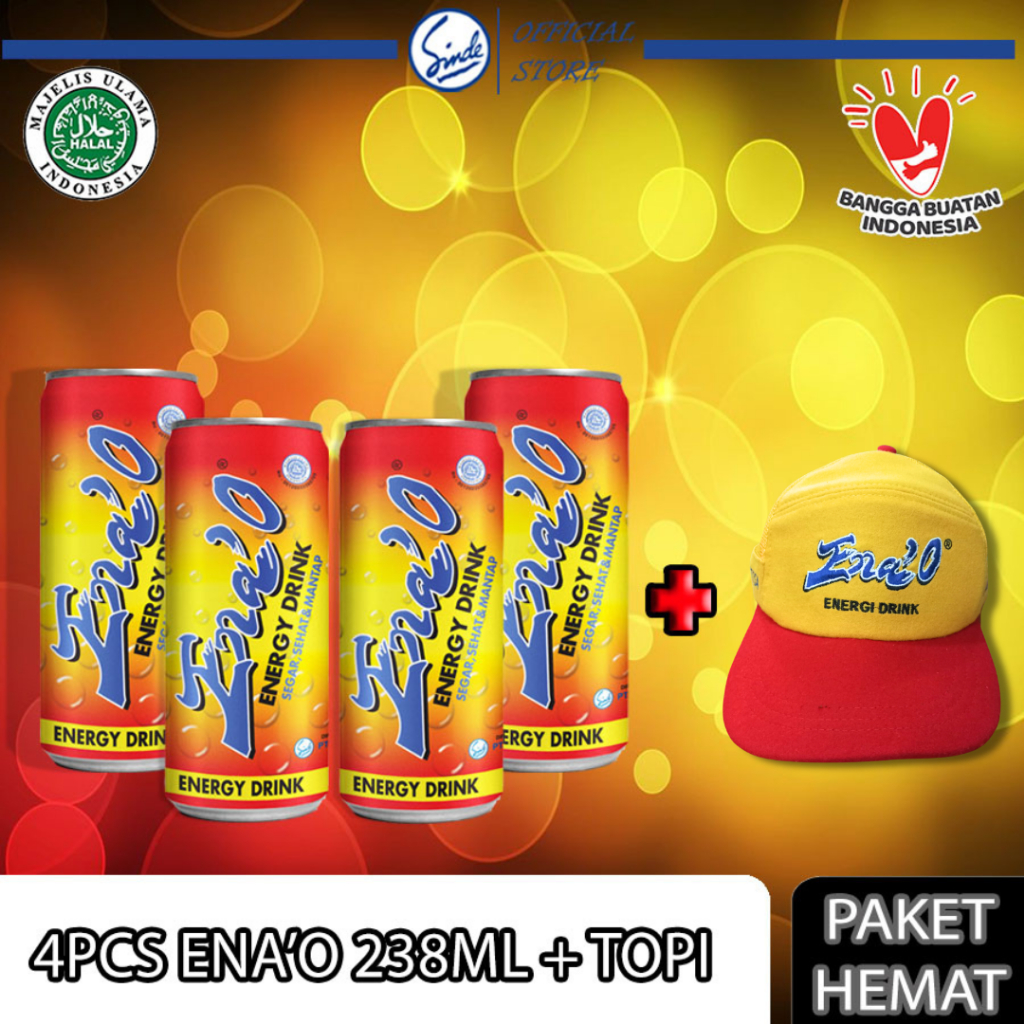 

PAKET HEMAT: ENA'O 238ML/ ENA'O Minuman Energi Drink 4 Kaleng 238ml