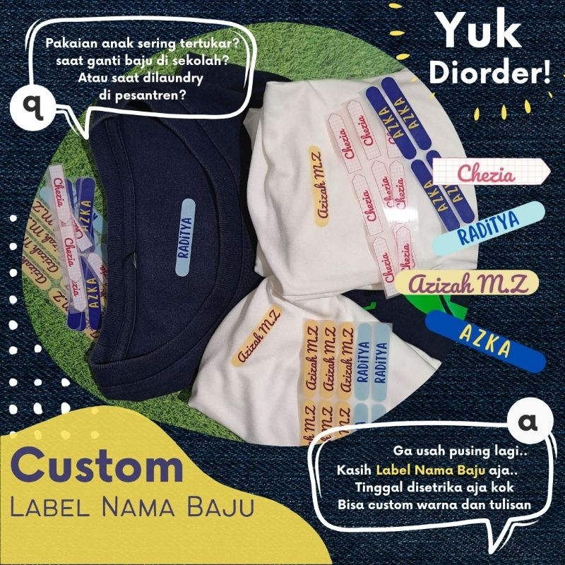 

Custom Label Nama Baju Sablon Setrika DTF