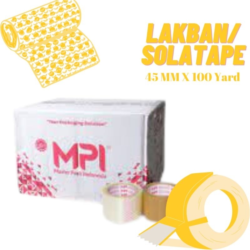 

Lakban / Solatape MPI (Master Pack Indonesia) 45 MM x 100 Yard (1 Dus) Murahh
