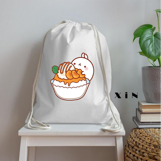 TAS SERUT KANVAS MOTIF Molang Batch 2 DRAWSTRING BAG