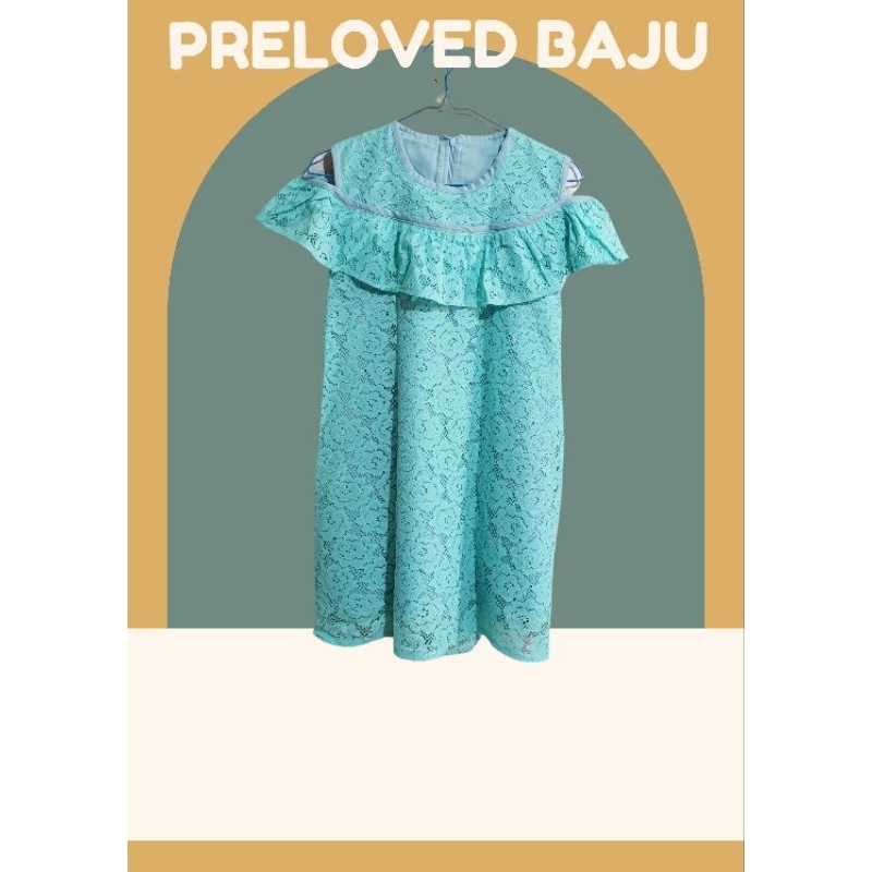 PRELOVED BAJU PESTA ANAK PEREMPUAN ANAK USIA 7-8 TAHUN BRANDED