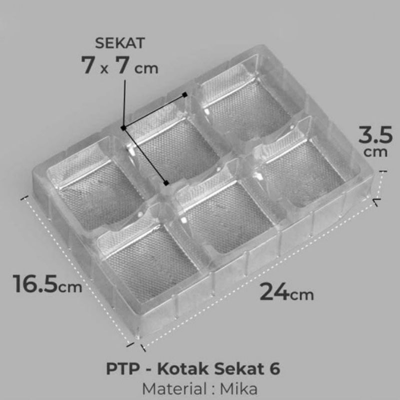 Mika puding sekat 6 mika tray isi 10