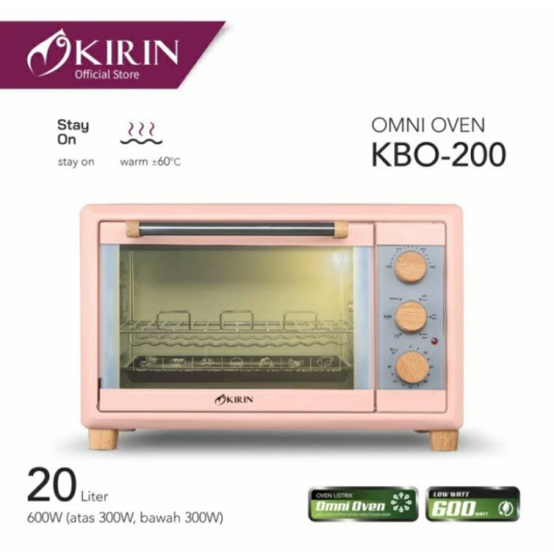 Oven Listrik Kirin KBO 200 Omni Oven 20 L Electric oven  Pink 600 Watt