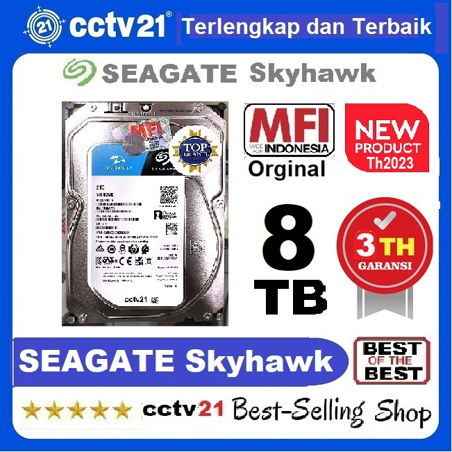 Harddisk HDD Hardisk New Products Th2023 Seagate Skyhawk MFI 8TB Garansi Resmi Seagate 3Th Promo cct