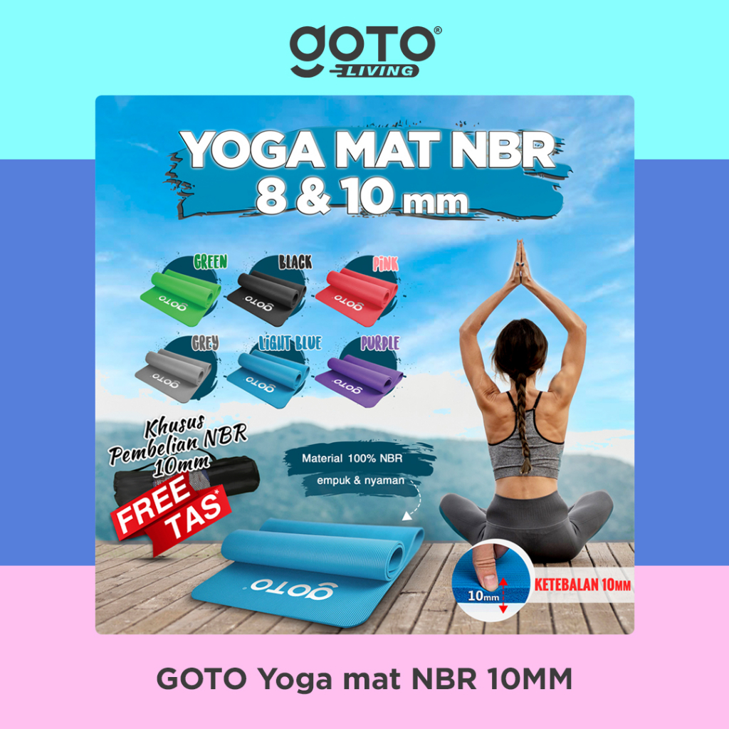 Foto Goto NBR Yoga Mat 10mm Matras Alas Anti Slip Tebal
