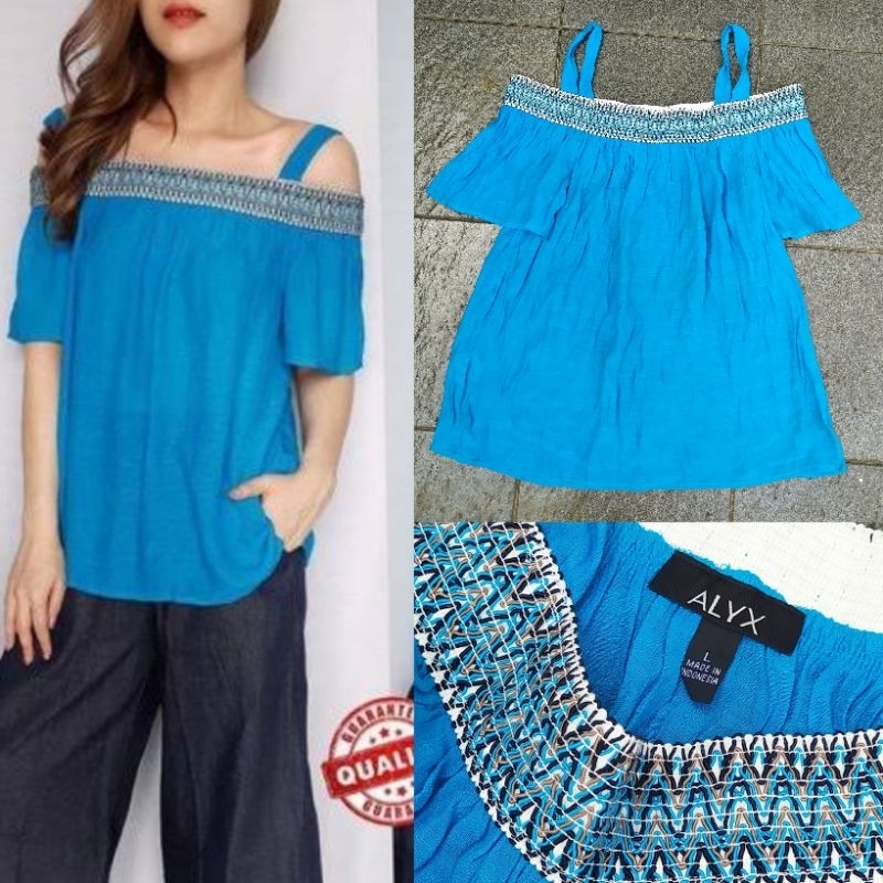 ALYX blue cold-shoulder Blouse