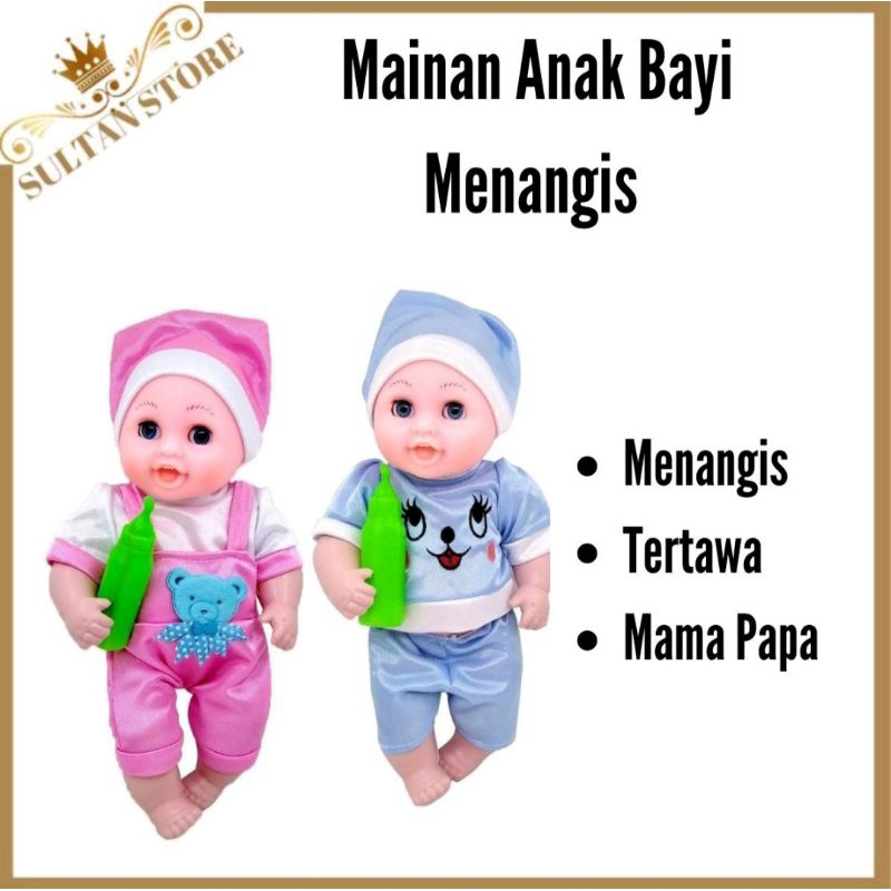 mainan anak boneka bayi dot bisa nangis mirip asli balita b760