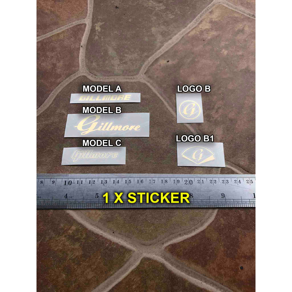 Sticker Tulisan Gillmore Logo Headstock Gitar Head stock Elektrik Akustik Nylon Folk Stratocaster Te