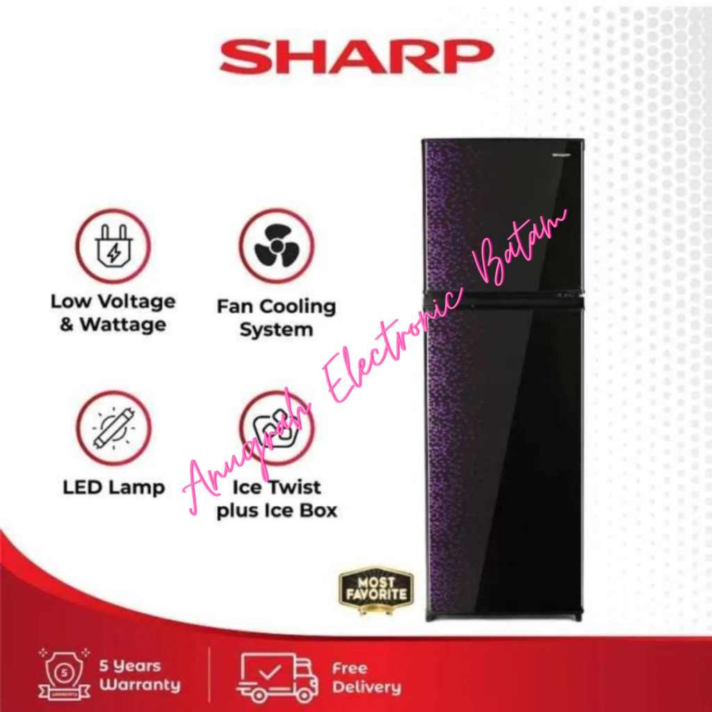 KULKAS 2 PINTU SHARP SJ-316MG SHAR SJ316MGGB/GR KULKAS SHARP 2 PINTU BATAM