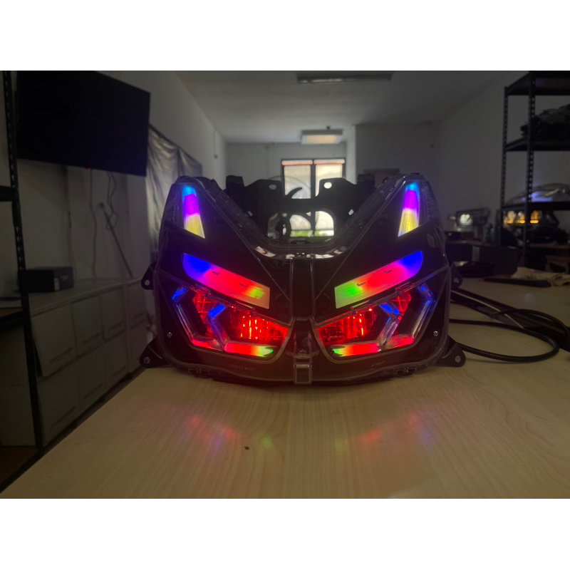 ALIS RUNNING HEXA RGB REMOTE , DEVIL EYES , FULL SET CUSTOME UNTUK VARIO 160