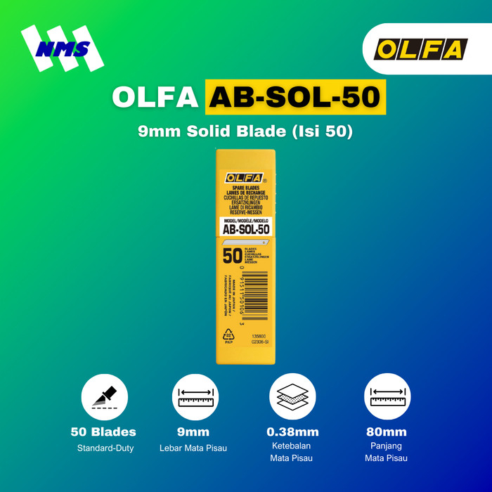 

OLFA AB-SOL-50 Solid Blade (50Pcs Pack) Original