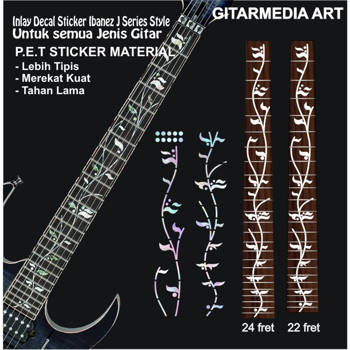 Sticker stiker decal fret guitar gitar stiker tempel fretboard gitar akustik elektrik 24 fret 22 fre