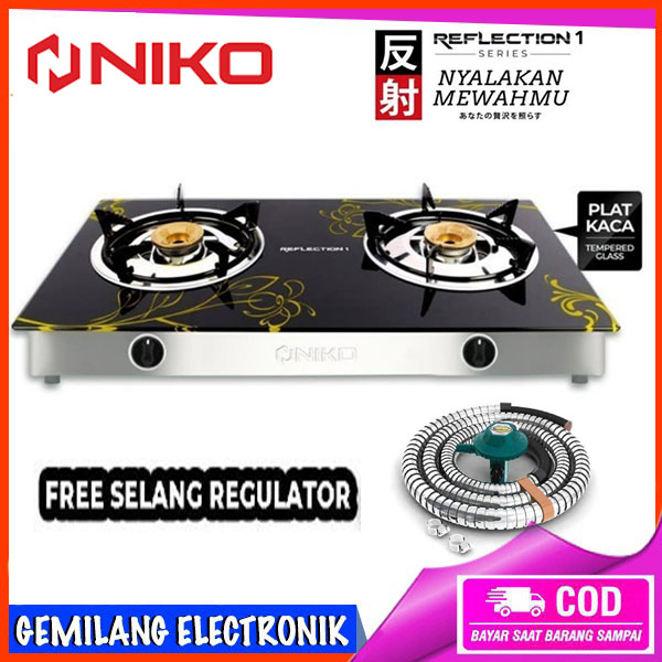 Niko Reflection Reflection 1 Kompor Gas Kaca, 2 Tungku
